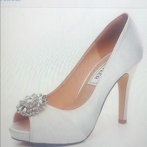 Elegant White Satin With Lace Women High Heel Pump